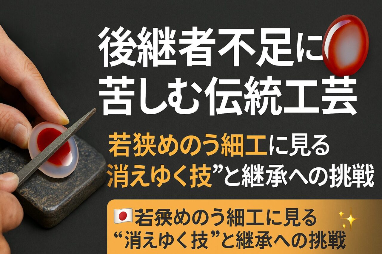 後継者不足に苦しむ伝統工芸|若狭めのう細工に見る“消えゆく技”と継承への挑戦