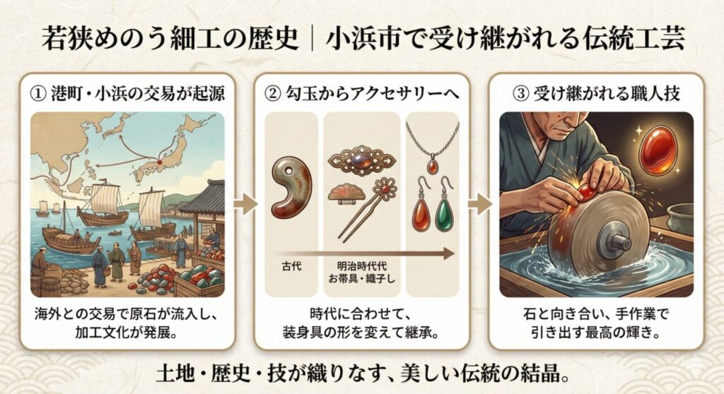 若狭めのう細工の歴史｜小浜市で受け継がれる伝統工芸