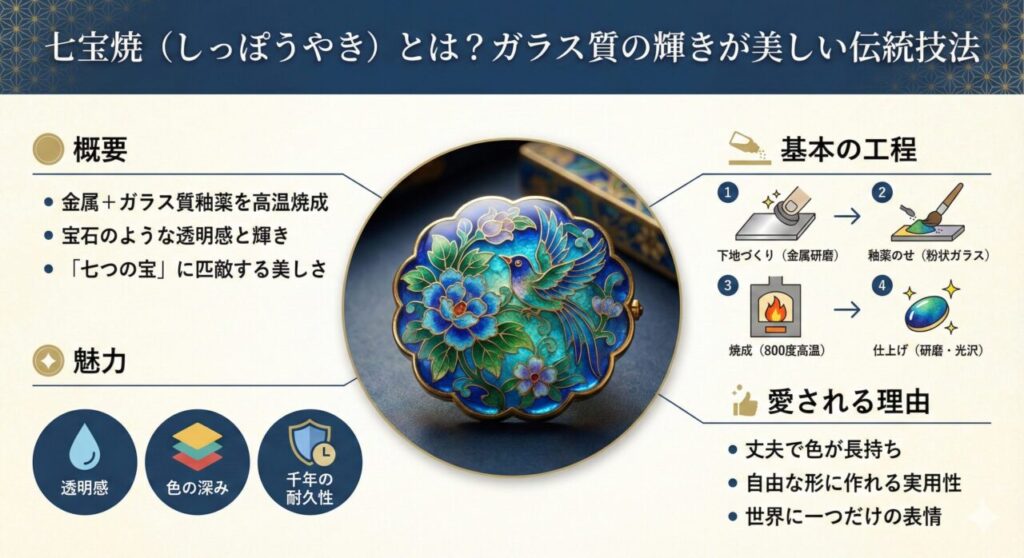 七宝焼とは?ガラス質の輝きが美しい伝統技法