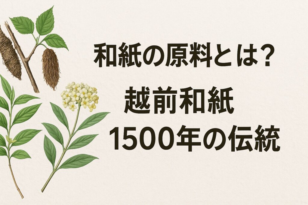 和紙の原料とは？楮・三椏・ガンピの特徴と越前和紙1500年の伝統