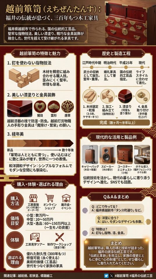 越前箪笥とは？【福井の伝統が息づく木工家具】