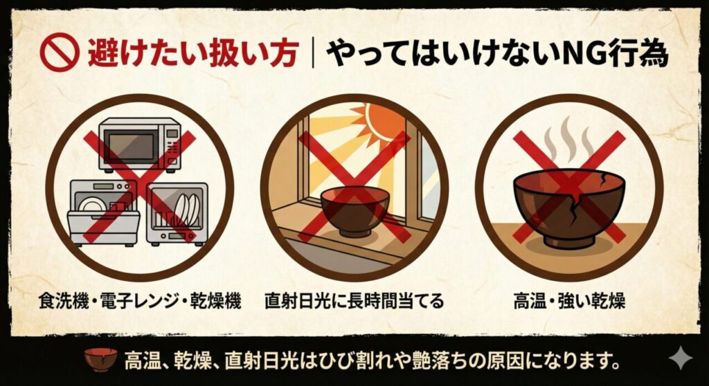 🚫 避けたい扱い方｜やってはいけないNG行為