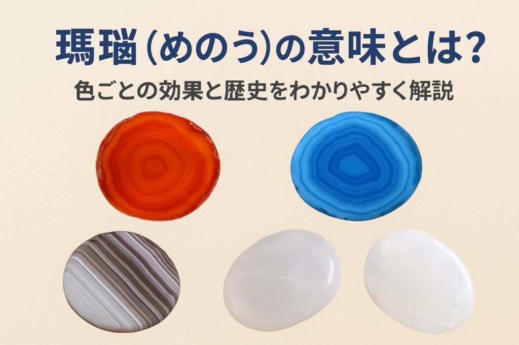 瑪瑙(めのう)の意味と効果|色ごとの特徴・歴史・日本産の魅力をわかりやすく解説