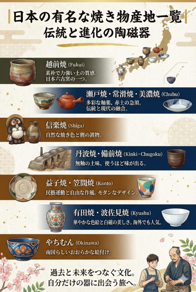 🧾 日本の焼き物産地まとめ|有名な焼き物を一覧で振り返る