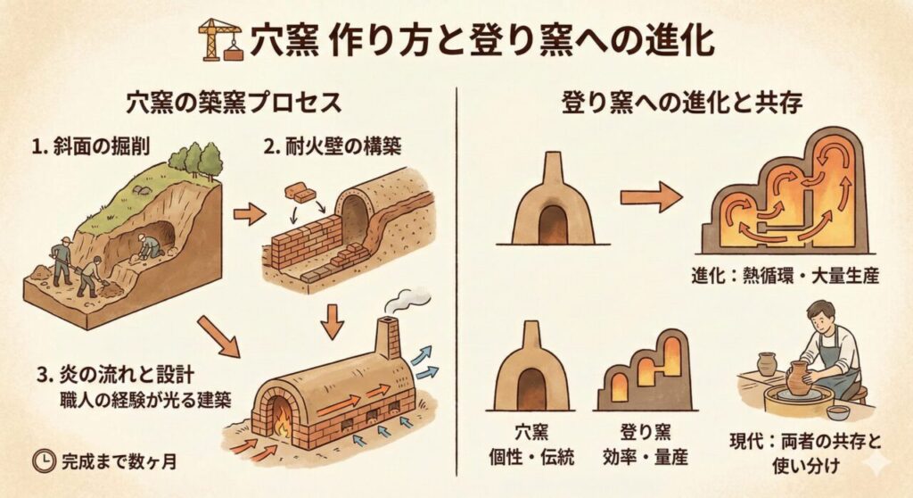 🏗️穴窯 作り方|職人が築く“炎と土の建築”