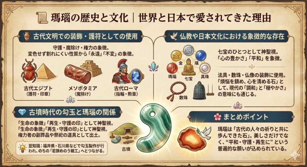 📜 瑪瑙の歴史と文化｜世界と日本で愛されてきた理由