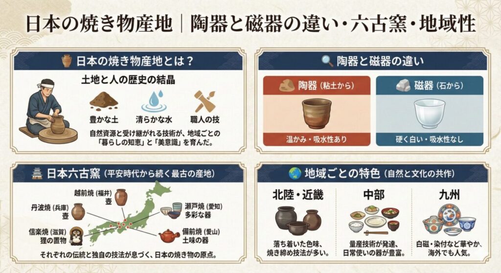 🏺 日本の焼き物産地とは?有名な陶磁器が生まれた理由