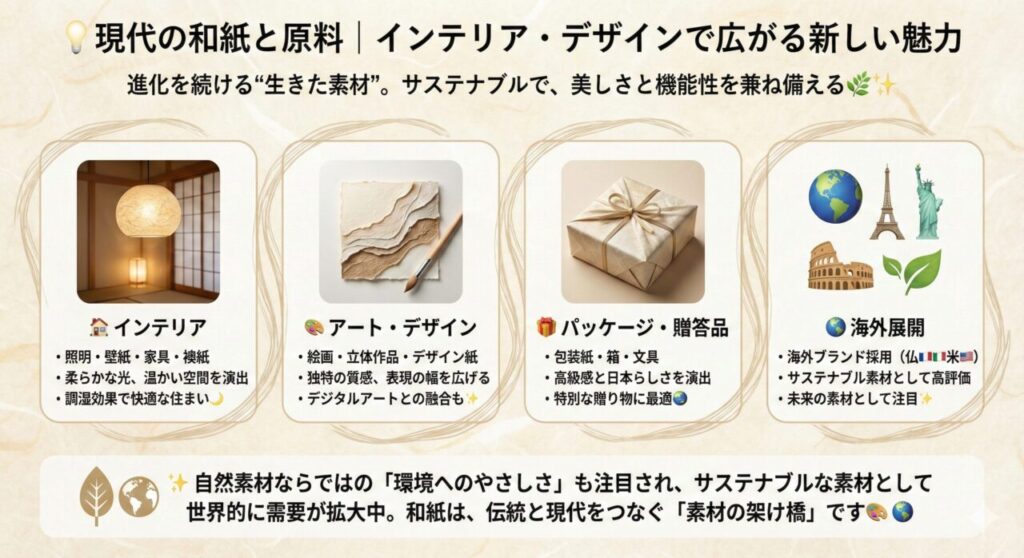 現代の和紙と原料|インテリア・デザインで広がる新しい魅力
