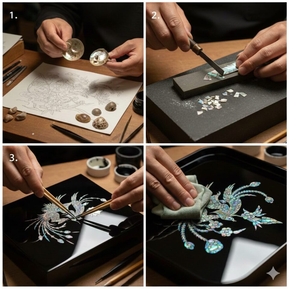 🐚 螺鈿細工の制作フロー 🖌️