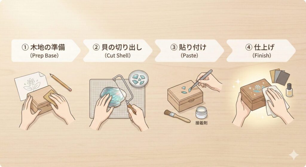 初心者でも安心して始められる、螺鈿細工のやり方と基本手順