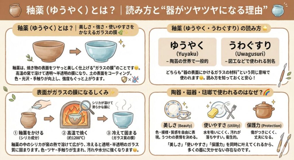 釉薬（ゆうやく）とは？｜読み方と“器がツヤツヤになる理由”