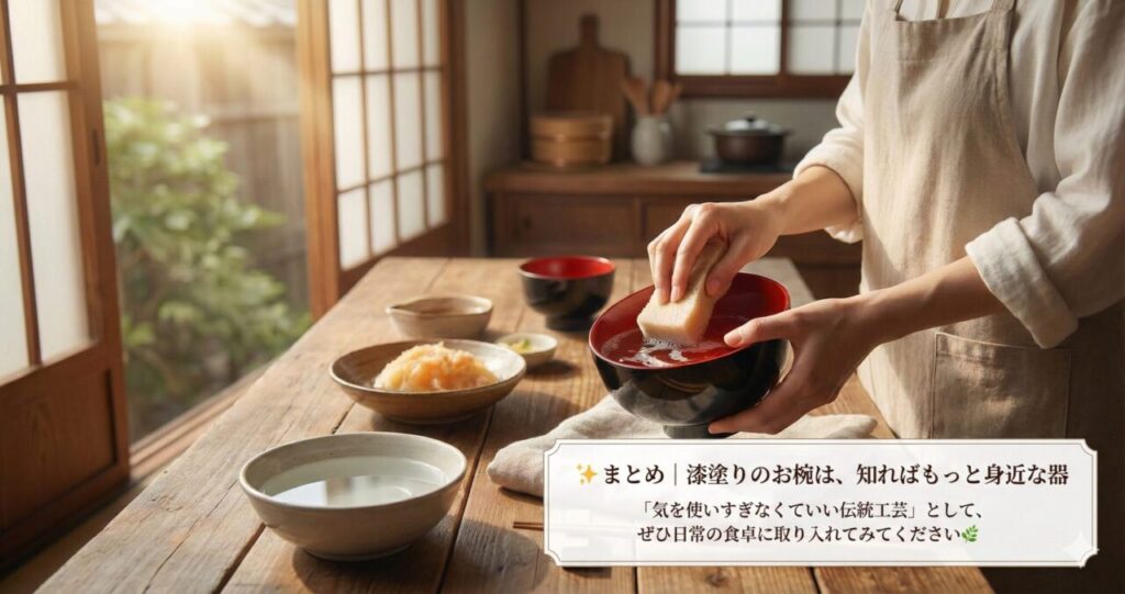 ✨ まとめ｜漆塗りのお椀は、知ればもっと身近な器