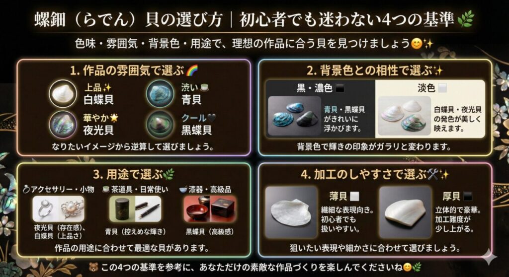 螺鈿 貝の選び方|初心者でも迷わない基準