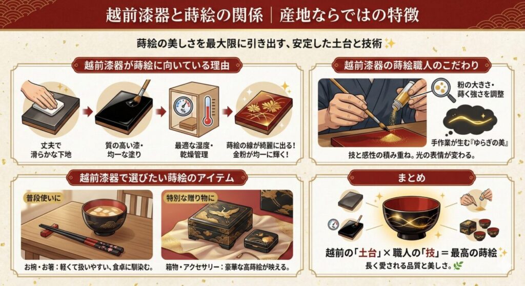 越前漆器と蒔絵の関係|産地ならではの特徴