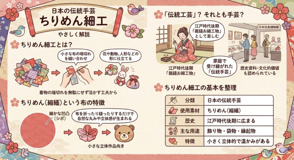 ちりめん細工とは？日本の伝統手芸をやさしく解説
