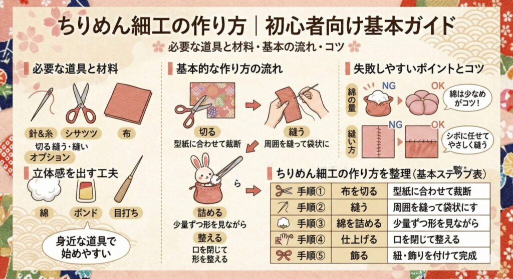 ちりめん細工の作り方｜初心者向け基本ガイド