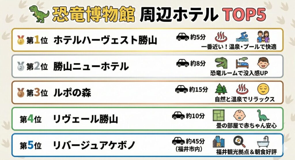 恐竜博物館に便利!周辺おすすめホテルランキングTOP5