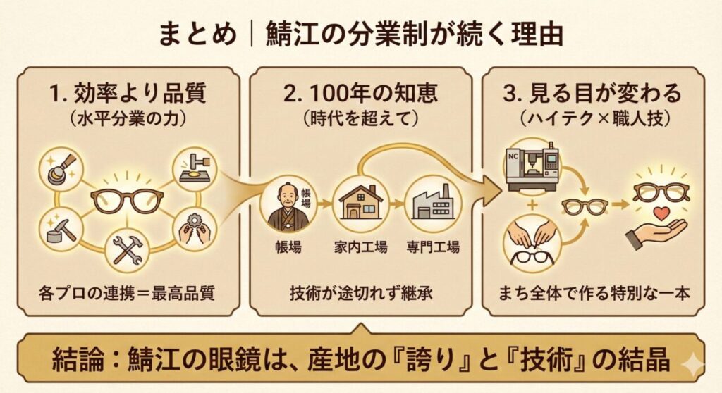 まとめ｜鯖江の眼鏡産業で分業制が続いてきた理由